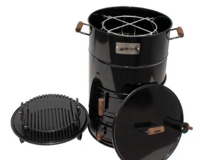 MR GRILL -Medidas: 40 de Diámetro x 70 Alto
-De Planchas de fierro de 0.9 mm de espesor con acabado de pintura al horno.