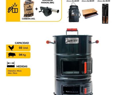  MR GRILL -Medidas: 40 de Diámetro x 70 Alto
-De Planchas de fierro de 0.9 mm de espesor con acabado de pintura al horno.