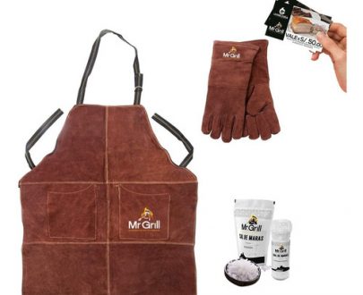 MR GRILL  Mandil con Guantes de Cuero con doble forro
- Pack de sal de maras Molino con Zipper