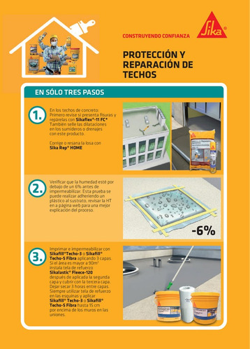 SIKA Combo Protección y reparación de techos – duración 5 años y colores 3